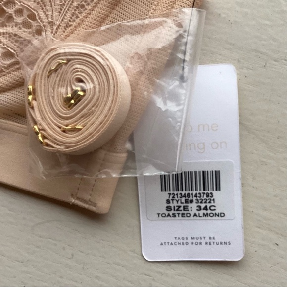 34C Lively The Lace Strapless Bra, Toasted Almond NEW‎ Style 32221 - Picture 3 of 8